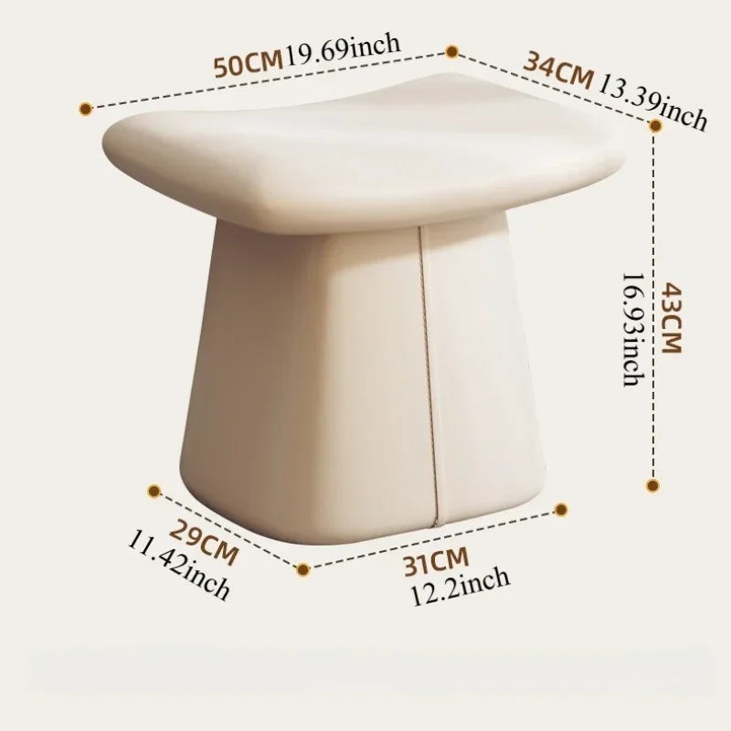 Designer Dressing Stool Makeup Bedroom Chair Nail Art Soft Seat Leather Seating Pier Home Light Luxury Shoeshine Stool