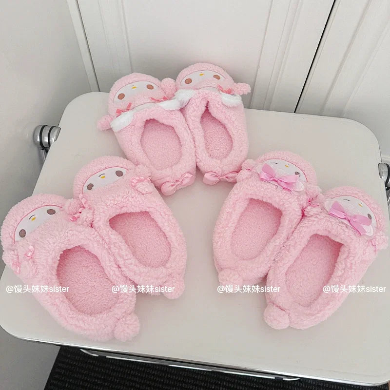 Cute My Sweet Piano Fluffy Home Slippers Adorable Plush Indoor Shoes Cozy Warm Bedroom Slippers for Girls Women Non-slip Flat