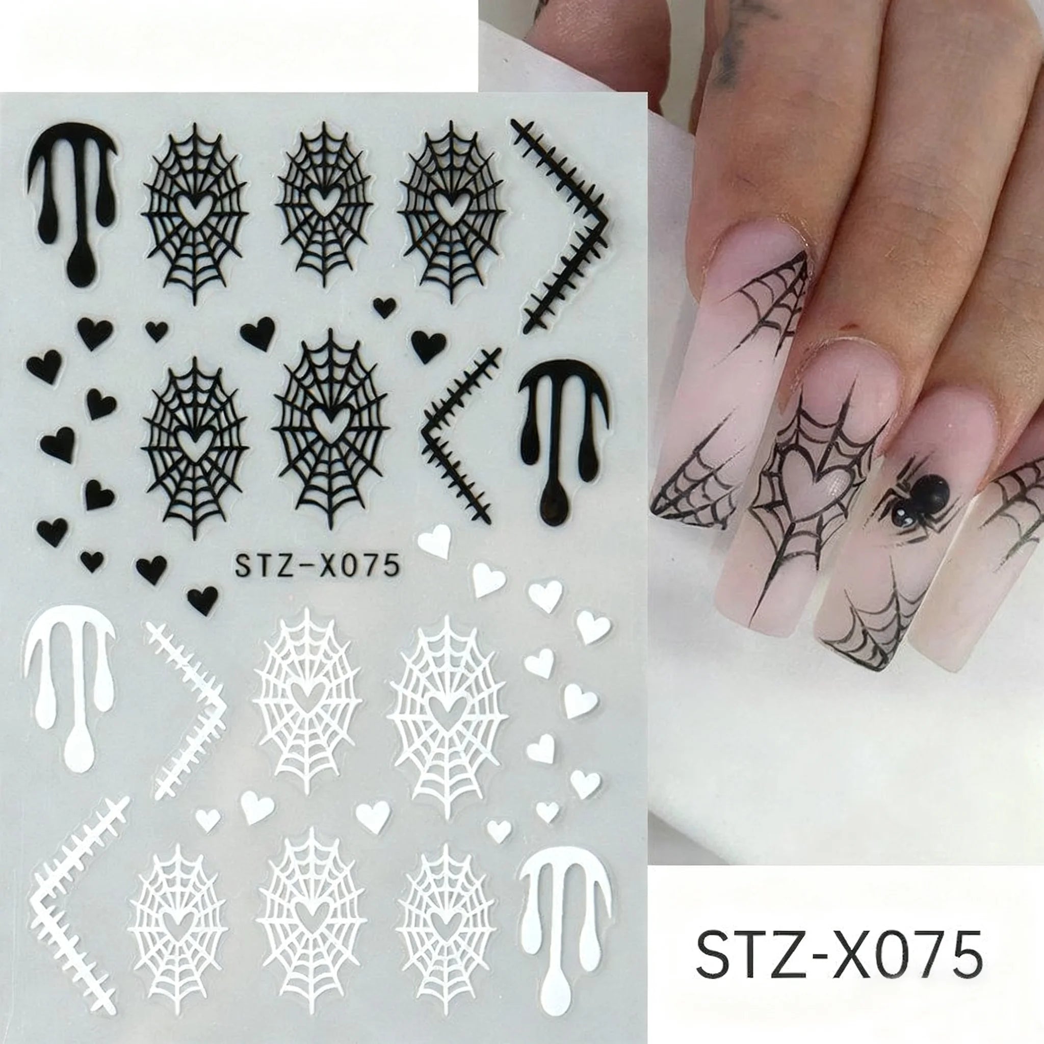 6 Halloween DIY Nail Stickers with 3D Self-Adhesive Nail Art Featuring Bats, Ghosts, and Pumpkins, Perfect for Party Decorations