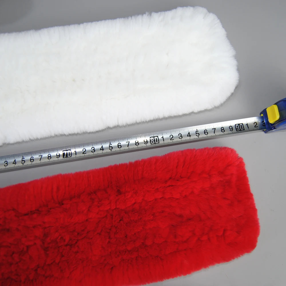 2025 New Fashion Women Real Rex Rabbit Fur Headbands Warm Good Elastic Real Rex Rabbit Fur Scarf Natural Rex Rabbit Fur Scarves