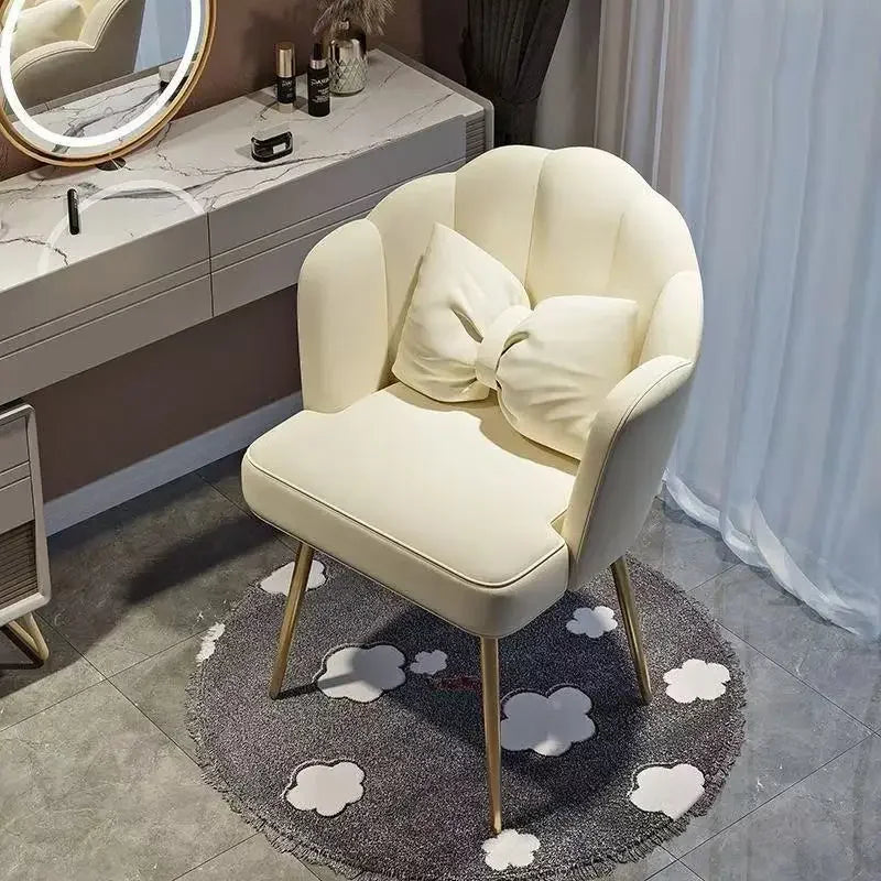Female makeup chair, simple dressing stool, luxurious backrest, petal chair, dormitory computer chair, free pillow giveaway
