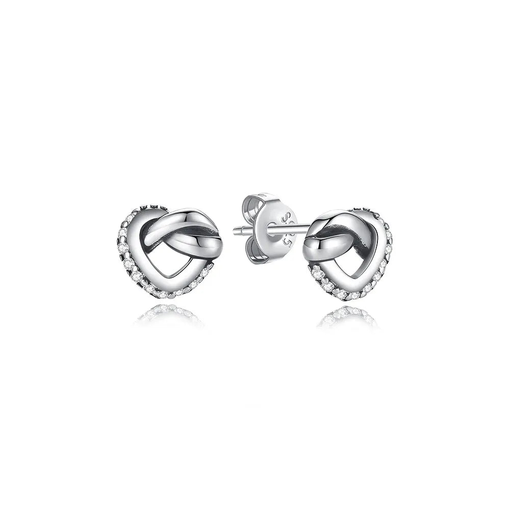 Original 925 Sterling Silver Earrings 2025 Stud Hoop Crystal Earings For Women Rose Gold Crown Heart Infinity Bee Earing Jewelry