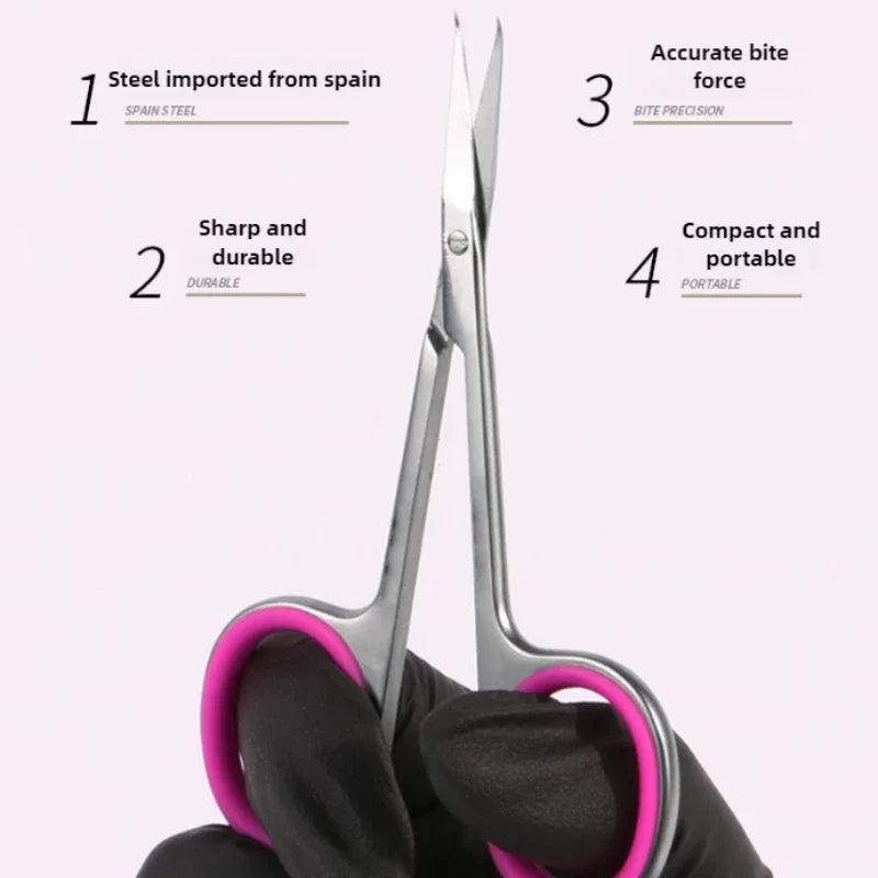 High Quality Warping Tip Cuticle Scissors anti-slippery handle Manicure Stainless Steel Nail skin Cuticle Trimmer Nippers