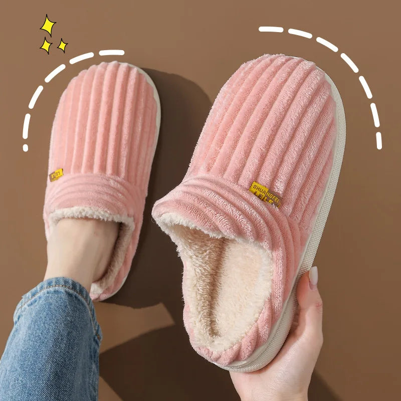 Fashion Fuzzy Women Shoes Indoor House Shoes Outdoor Antiskid Women Shoes Winter Warm Cozy Shoes Women Soft Women Cotton Shoes
