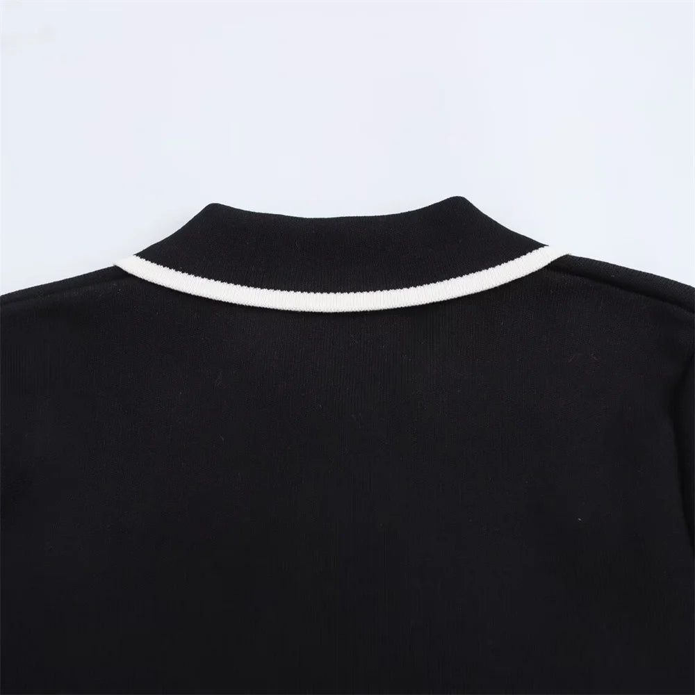 Women's Minimally Knitted Coat with Button Pocket Decoration Spring New Women's Knitted Sweater