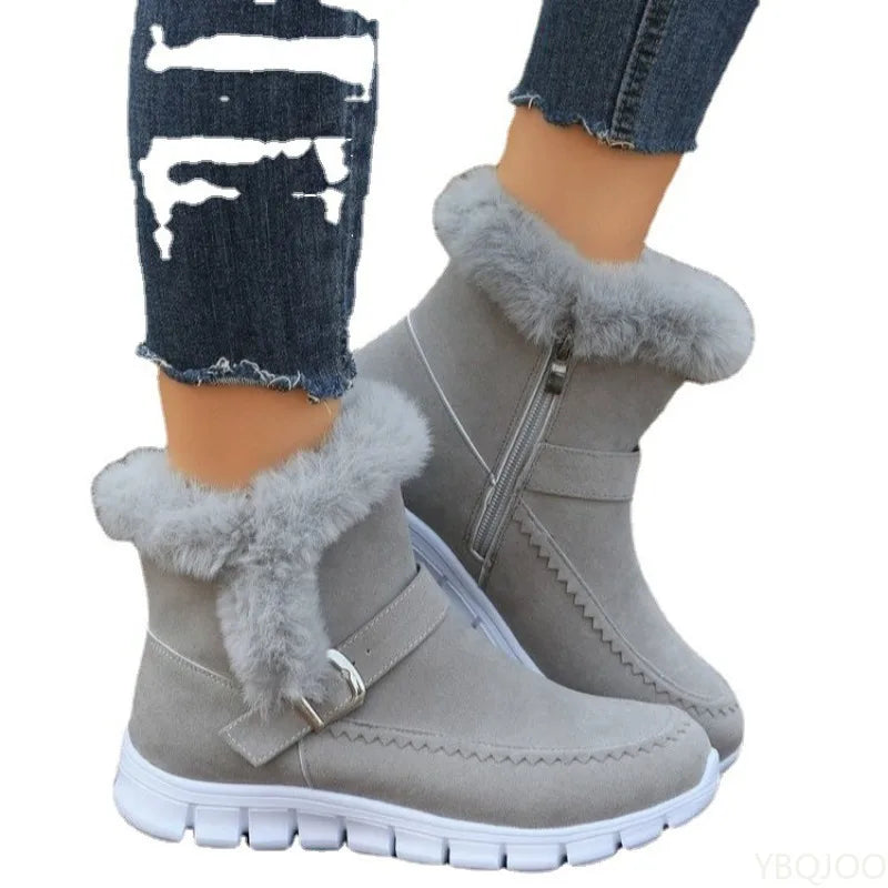 Autumn Winter New Fashionable Versatile Women's Snow Boots Thick Short Boots Warm Casual comfortable women Flat shoes