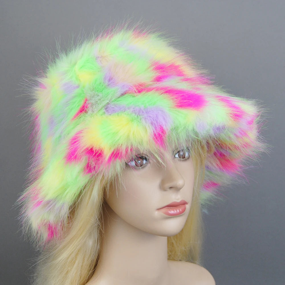 New Style Brand Fake Fox Fur Hats Super Soft Women Winter Hat Cotton Lining Warm Russian Fashion Ski Beanies Plush Solid Color