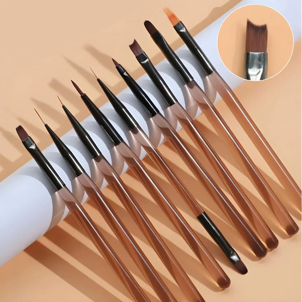 9-Piece Nail Art Brush Set, Nail Design Tool Kit with Acrylic Nail Brushes, Gel Brushes, Nail Art Pens, for Salon and Home Use