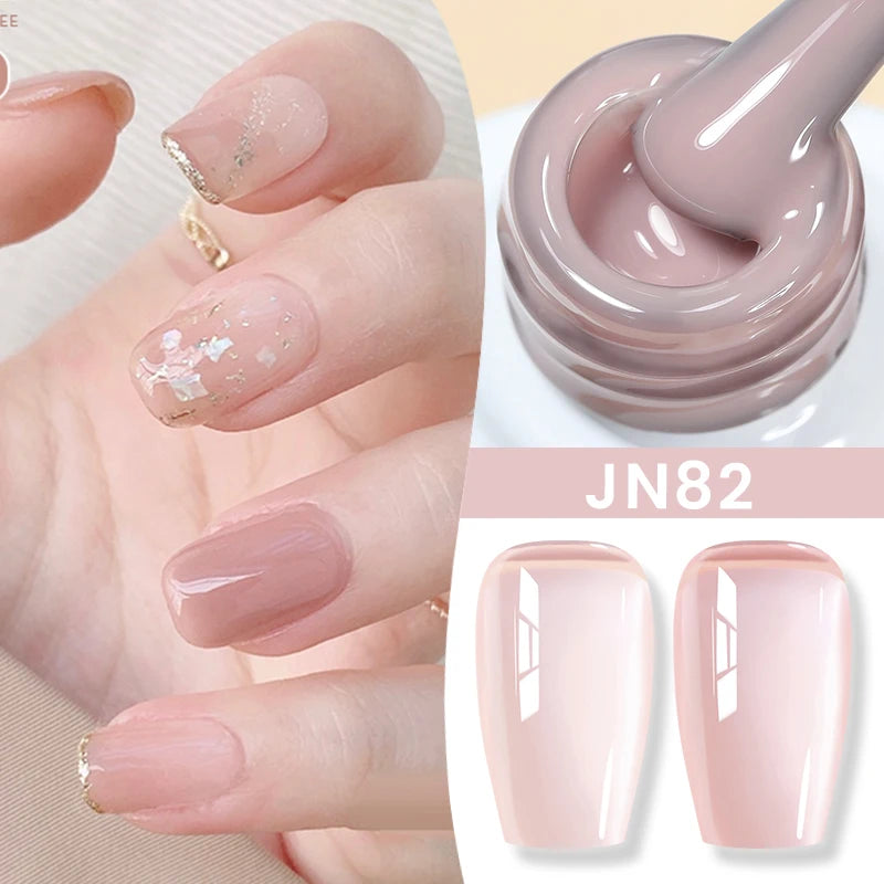 BORN PRETTY 10ml Jelly Nude Gel Nail Polish 50 Colors Semi Transparent Nail Art Nail Supplies Soak off UV LED Nails Gel Varnish