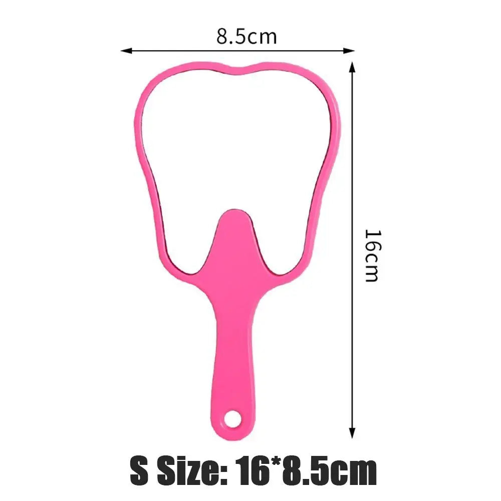 1PC Tooth Shaped Handheld Mirror Cute Makeup Mirror Durable High Definition Dental Mirrors Gifts