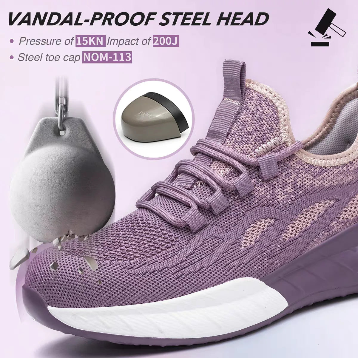 Women Safety Shoes For Work Safety Boots Breathable Steel Toe Puncture Proof Sport Work Sneakers Construction Security Boots