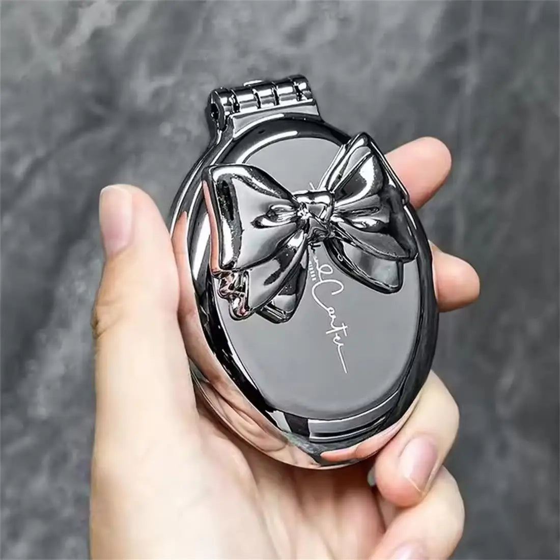 Foldable Comb with Detachable Makeup Mirror, 2-in-1 Function, Portable Air Cushion Massage Comb for Women.