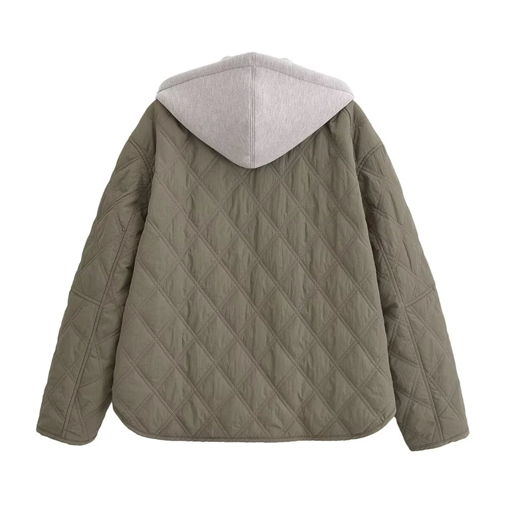 2024 Autumn/Winter New Product Fashion Casual Women's Round Neck Loose Long Sleeve Hooded Jacket Top