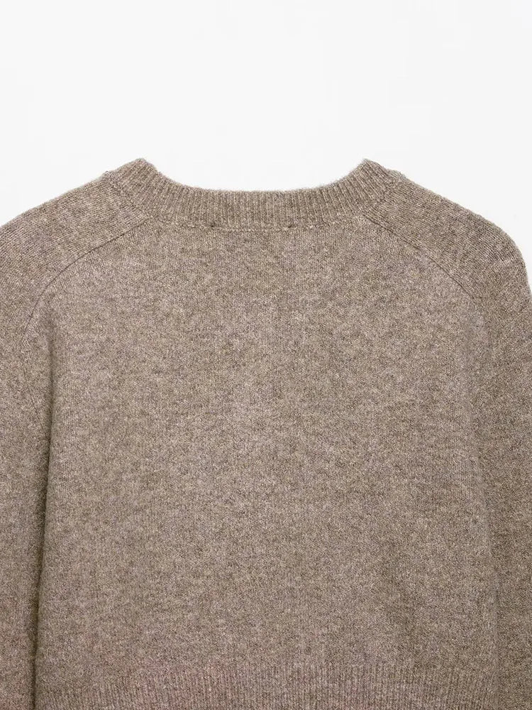 Women 2025 Autumn Basic Casual Short Cardigan Elegant Knitted Cardigans For Women Daily Ladylike Knitted Sweater Knitwear Coat