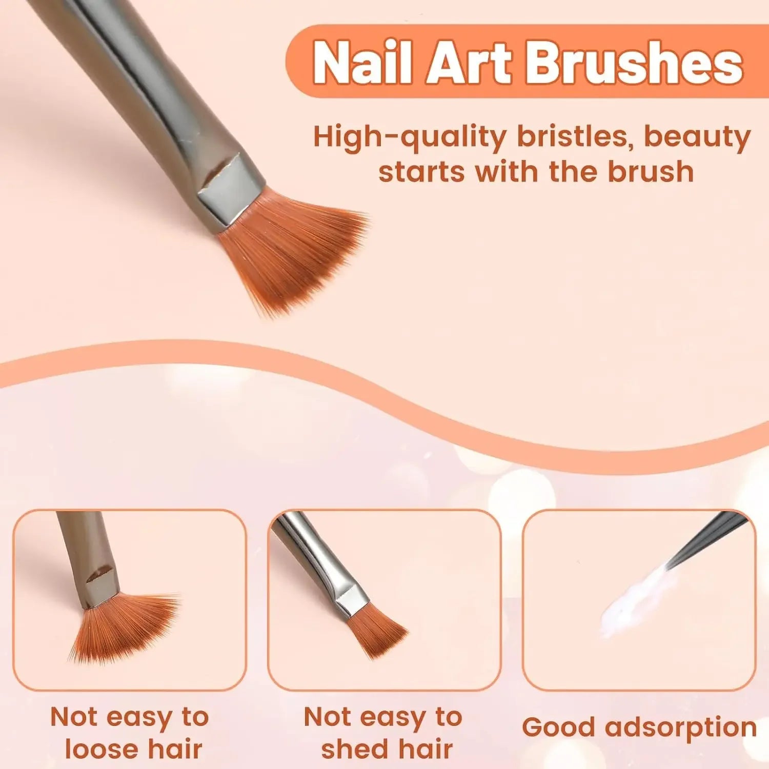 9-Piece Nail Art Brush Set, Nail Design Tool Kit with Acrylic Nail Brushes, Gel Brushes, Nail Art Pens, for Salon and Home Use