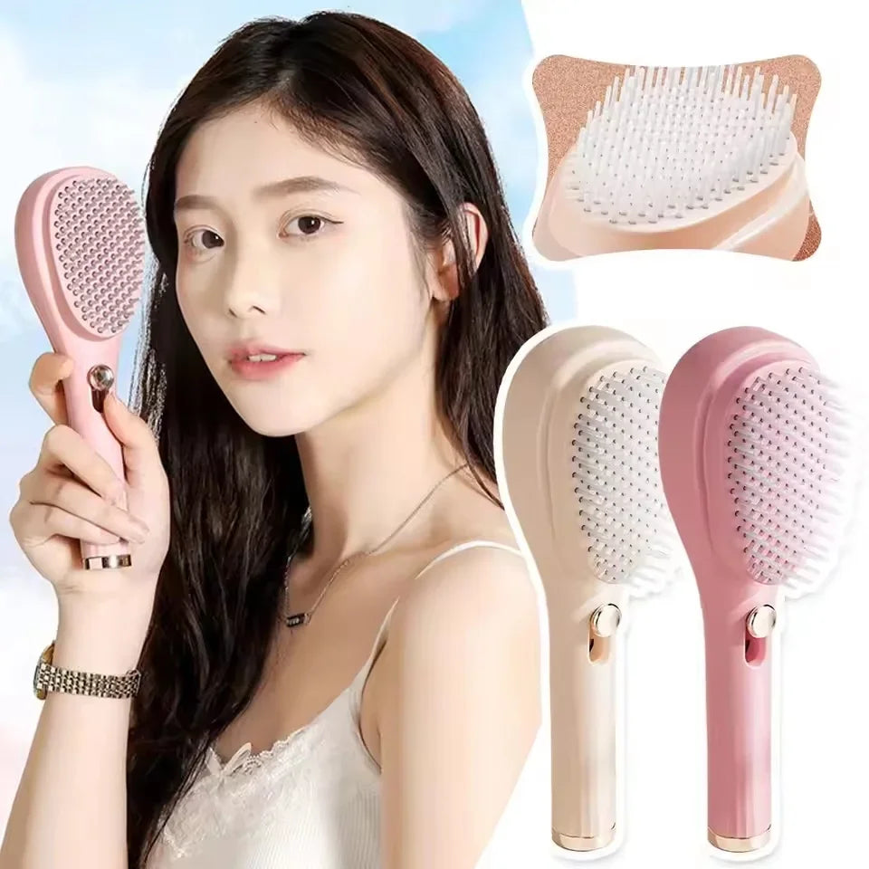Self Cleaning Hair brush Retractable Hair Brush For women,Airbag Massage Combs for Thick Hair Long Hair