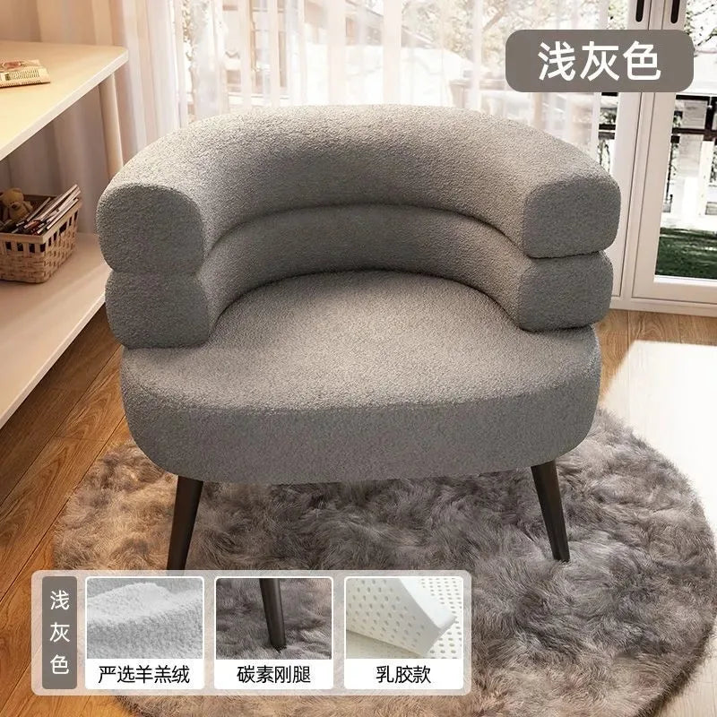 Living Room Lamb Velvet Lazy Sofa Chair Bedroom Makeup Chair Home Single Sofa Chair Lounge Chair