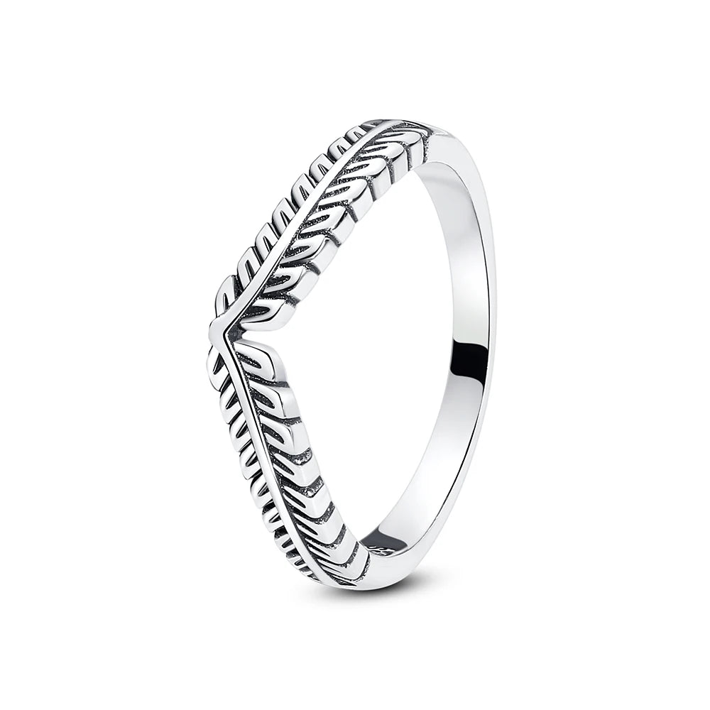 925 Sterling Silver Rings For Women Original Love Heart Wishbone Star Moon Engagement Rose Gold Wedding Ring Crystals Jewelry