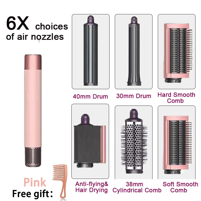 6IN1 Multi Hair Styler, 1300W High Power, Combines Drying, Straightening and Curling Functions, Suitable for Home and Salon Use