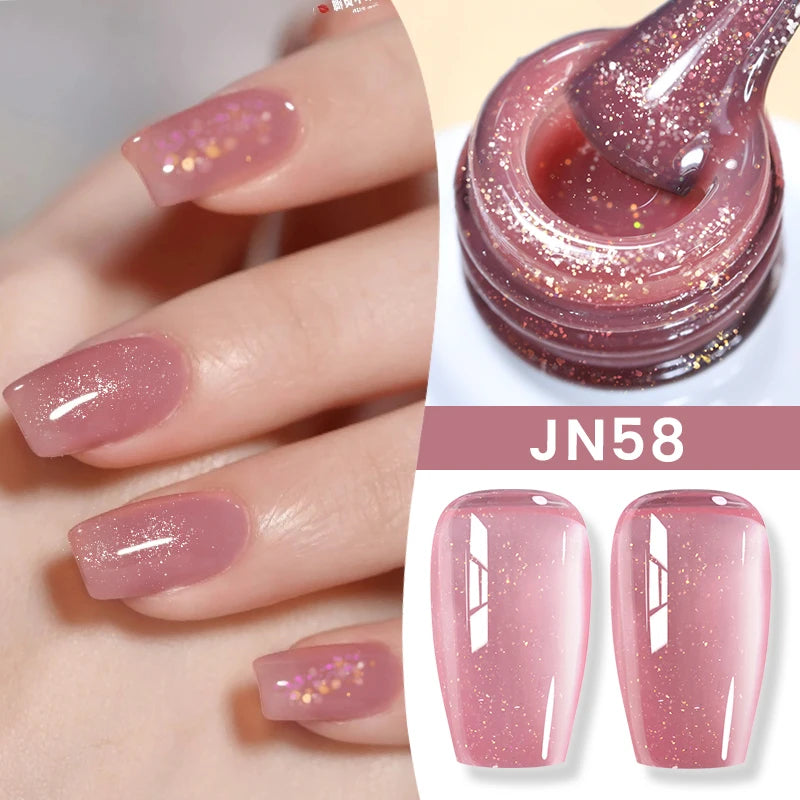 BORN PRETTY 10ml Jelly Nude Gel Nail Polish 50 Colors Semi Transparent Nail Art Nail Supplies Soak off UV LED Nails Gel Varnish