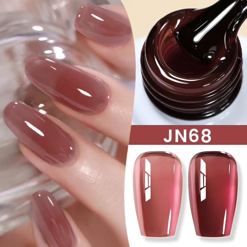 BORN PRETTY 10ml Jelly Nude Gel Nail Polish 50 Colors Semi Transparent Nail Art Nail Supplies Soak off UV LED Nails Gel Varnish