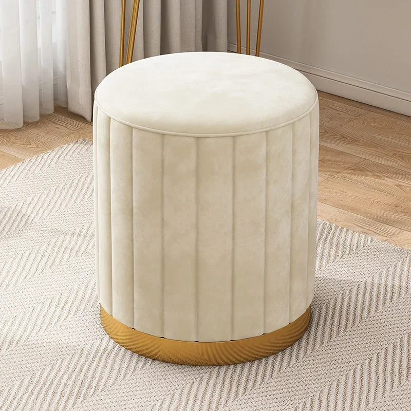 New Storage Round Stool, Shoe Changing Stool with Storage Space, Makeup Stool, Bedroom Dressing Table Round Stool