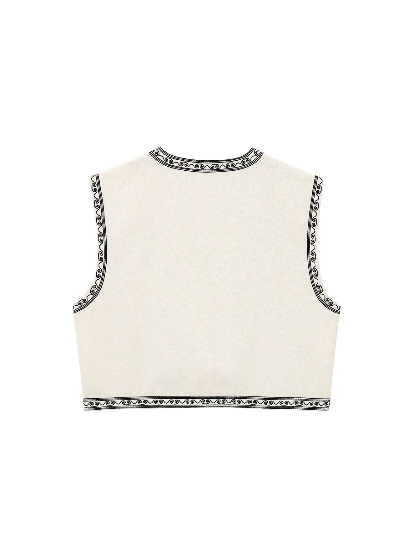 Women's Vests Sleeveless Embroidered Vest Top Streetwear Coats Lady Vests For Woman Boho Cropped Waistcoat Cardigans