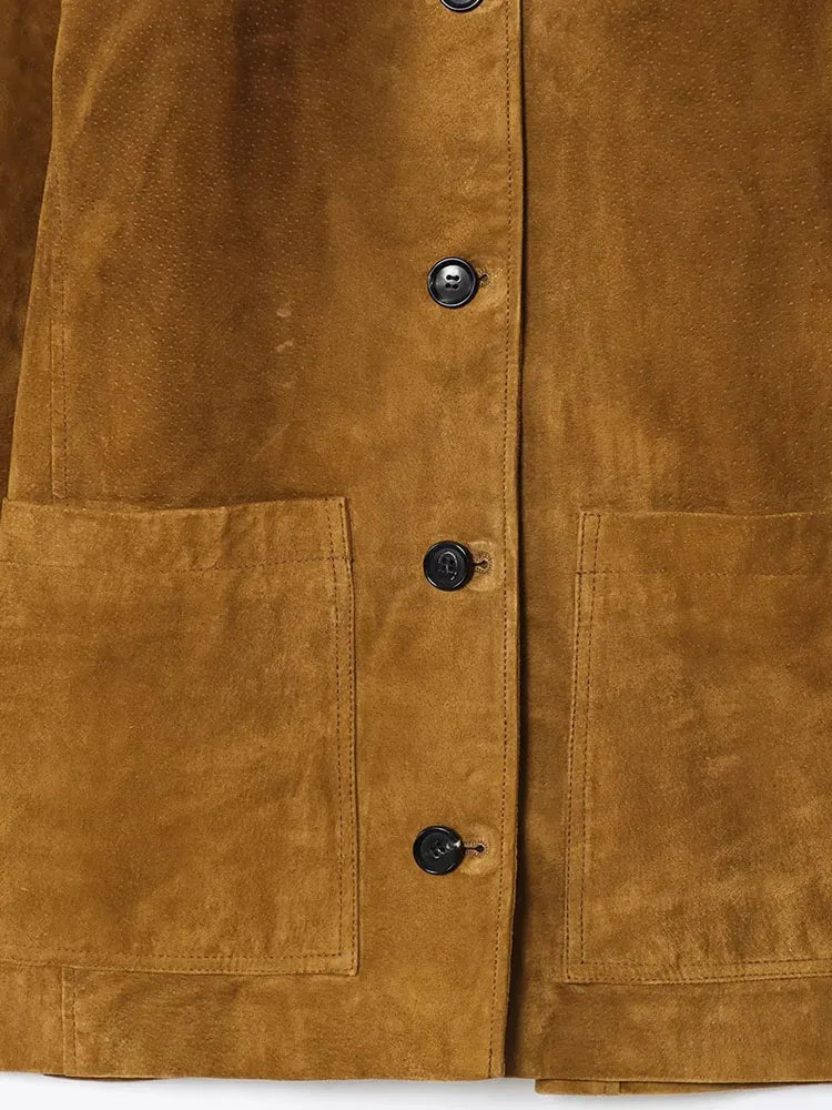 Women's Autumn Winter Reverse Vintage Lapel Pockets Jacket Female Fashion Single-Breasted Street Casual Long Sleeve Coat