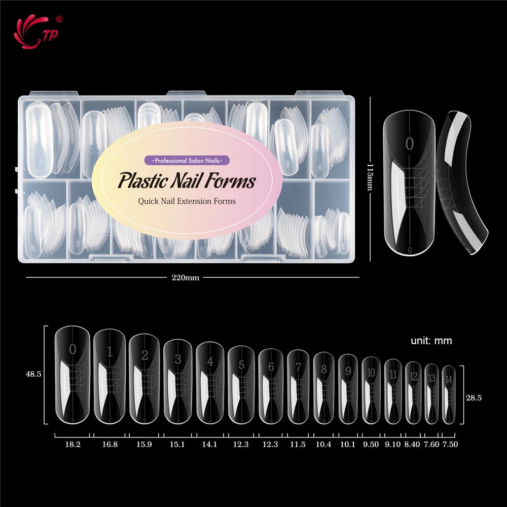 TP 75pcs/150pcs Stiletto Dual Form Nail Acrylic Quick Building Gel Mold Full Cover Extension Upper Mold False Nail Tips Top Form