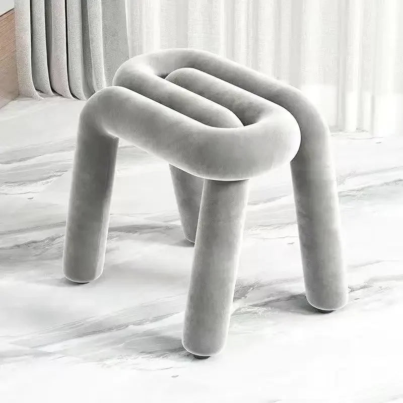 Dressing Chair Makeup Flannel Stool Luxury Comfortable Chair for Dressing Table Livingroom Clothing Store Modern Design