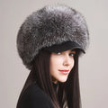 2025 New Fashion Earflap Hat Winter Women's Hat Real Fox Fur Hats Headgear Russian Girls Real Fox Fur Beanies Cap