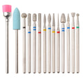 14pcs/set Nail Drill Machine Bit Nail Gel Removal Polishing Tools Pedicure Manicure Rotary Grinding  Buffer Polisher