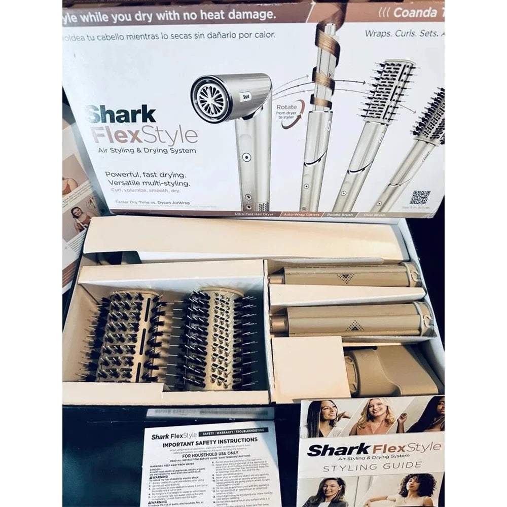 Shark HD430 FlexStyle Negative Ion Hair Dryer&Air Styler Wrap,Powerful Airwrap Brush & Multi-Styler With Auto-Wrap Curlers