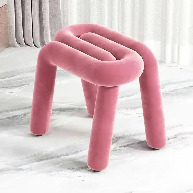 Dressing Chair Makeup Flannel Stool Luxury Comfortable Chair for Dressing Table Livingroom Clothing Store Modern Design