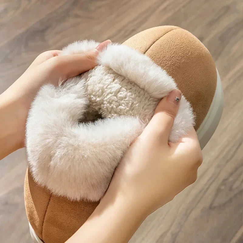Eyriphy Warm Women Boots Fluffy Fuzzy Women Shoes Memory Foam House Shoes Winter Outdoor Snow Boots Plush Thick Sole Women Boots