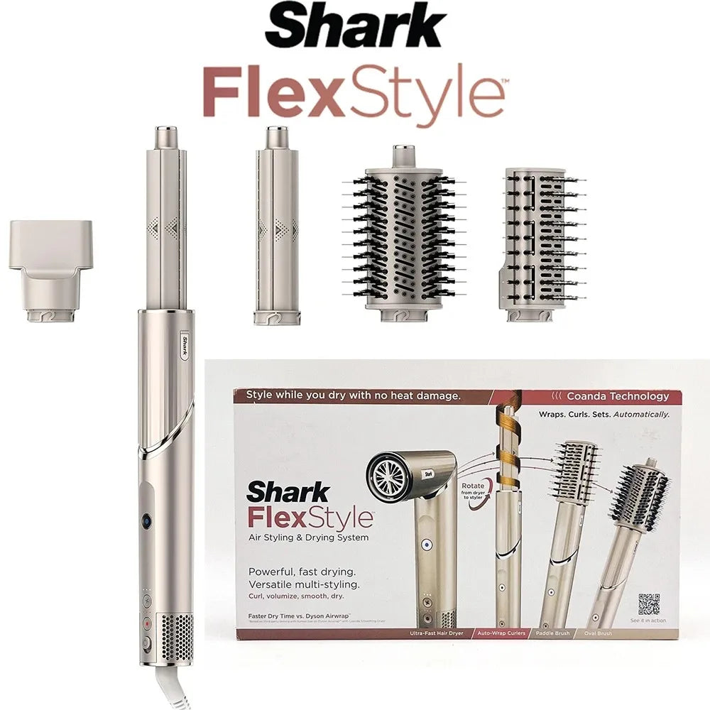 Shark HD430 FlexStyle Negative Ion Hair Dryer&Air Styler Wrap,Powerful Airwrap Brush & Multi-Styler With Auto-Wrap Curlers