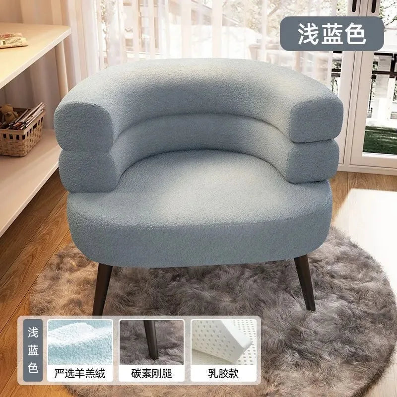 Living Room Lamb Velvet Lazy Sofa Chair Bedroom Makeup Chair Home Single Sofa Chair Lounge Chair