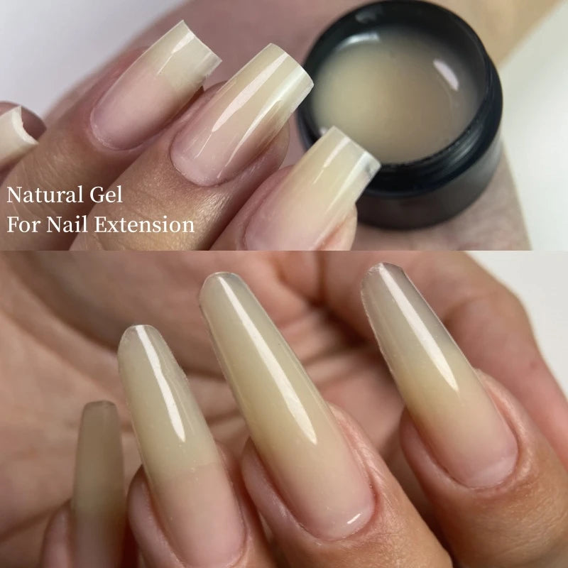 MSHARE 50ml Natural Nails Gel Builder Nalil Self Leveling Gel for Nail Extension Pink Shade UV Led Gel Hema Tpo Free Gel