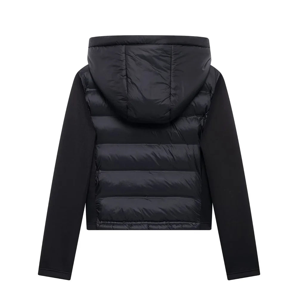 slim fit zipper hooded short warm jacket autumn and winter new product long sleeved solid color women's cotton jacket