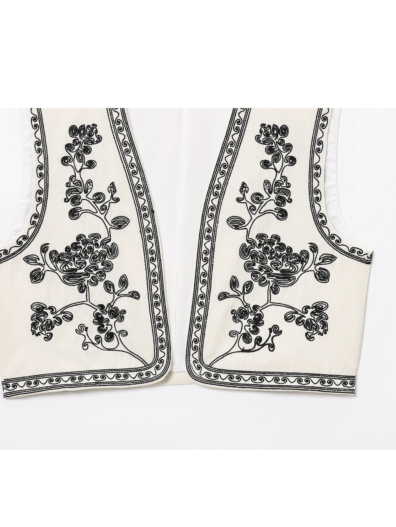 Women's Vests Sleeveless Embroidered Vest Top Streetwear Coats Lady Vests For Woman Boho Cropped Waistcoat Cardigans