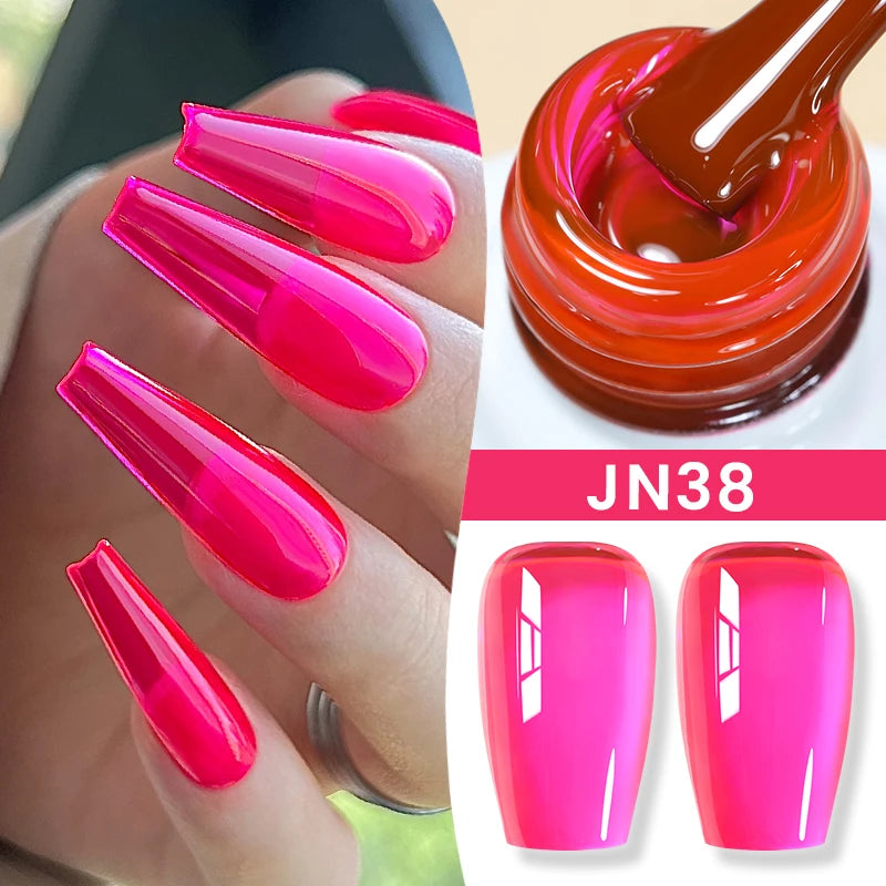 BORN PRETTY 10ml Jelly Nude Gel Nail Polish 50 Colors Semi Transparent Nail Art Nail Supplies Soak off UV LED Nails Gel Varnish