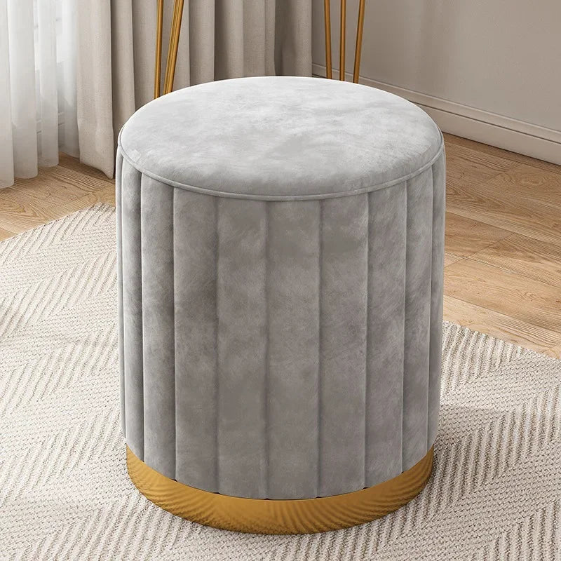 New Storage Round Stool, Shoe Changing Stool with Storage Space, Makeup Stool, Bedroom Dressing Table Round Stool