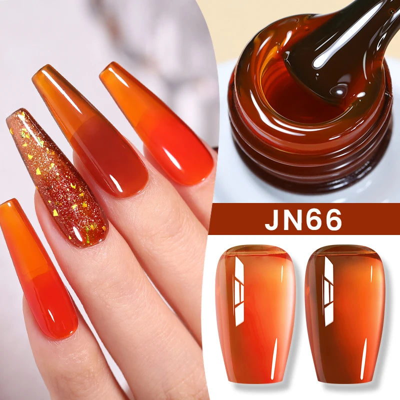 BORN PRETTY 10ml Jelly Nude Gel Nail Polish 50 Colors Semi Transparent Nail Art Nail Supplies Soak off UV LED Nails Gel Varnish