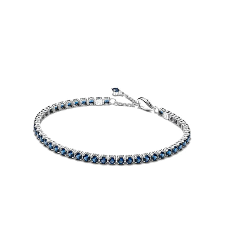 New 925 sterling silver women's charm classic adjustable fashion tennis bracelet New Year Christmas surprise jewelry