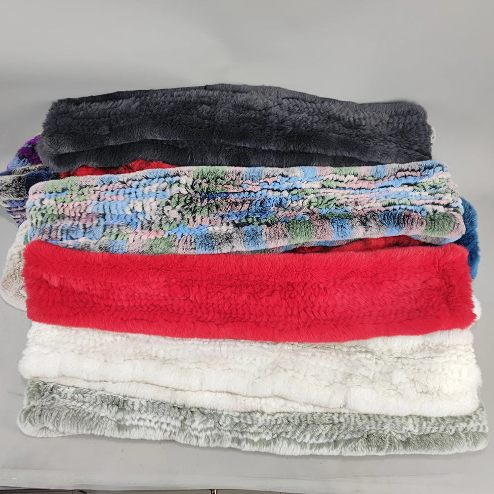 2025 Hot Sale Women New Real Fur Scarf Circle Long Real Fur Scarves Winter Warm Street Fashion Rex Rabbit Fur Muffler