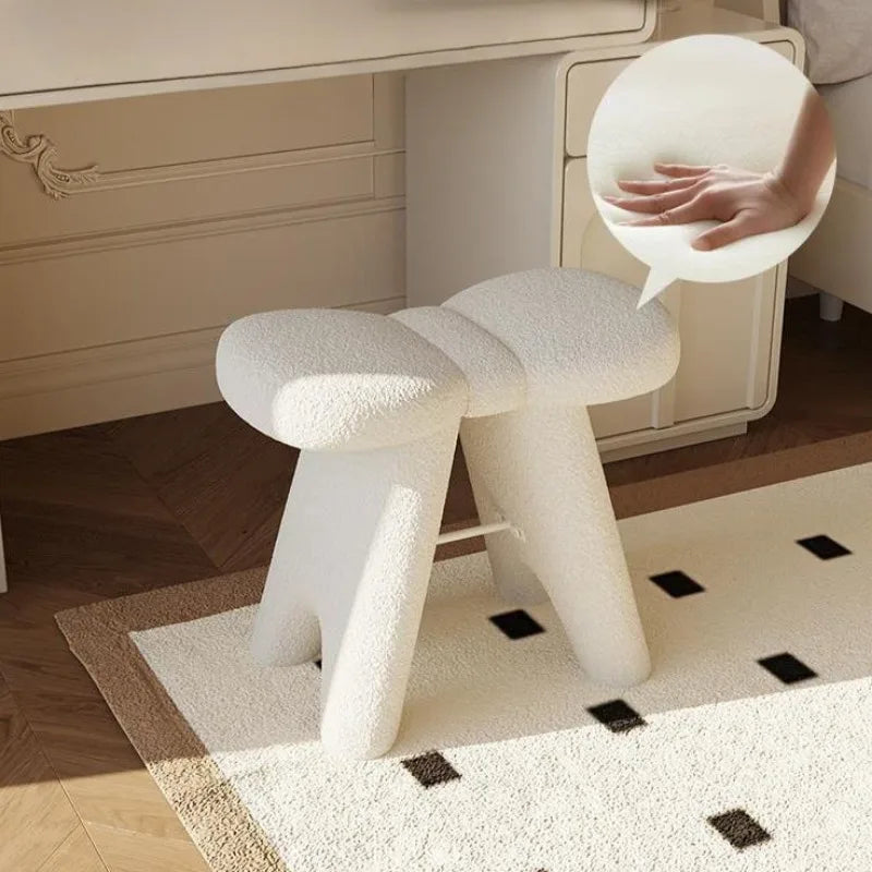 1Pc dressing stool, bow makeup stool, modern dressing stool, dressing table chair, white bedroom, modern simple home