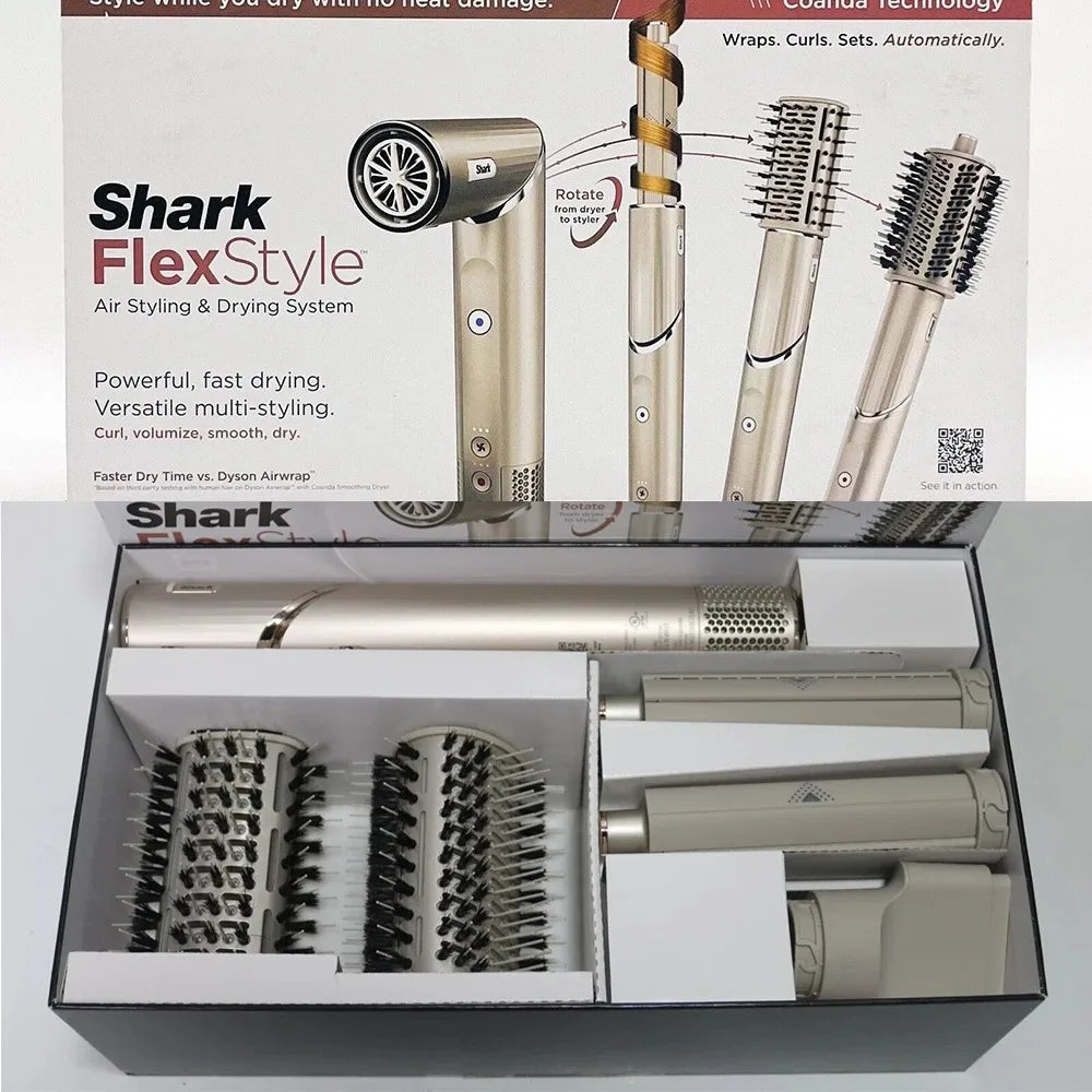 Shark HD430 FlexStyle Negative Ion Hair Dryer&Air Styler Wrap,Powerful Airwrap Brush & Multi-Styler With Auto-Wrap Curlers