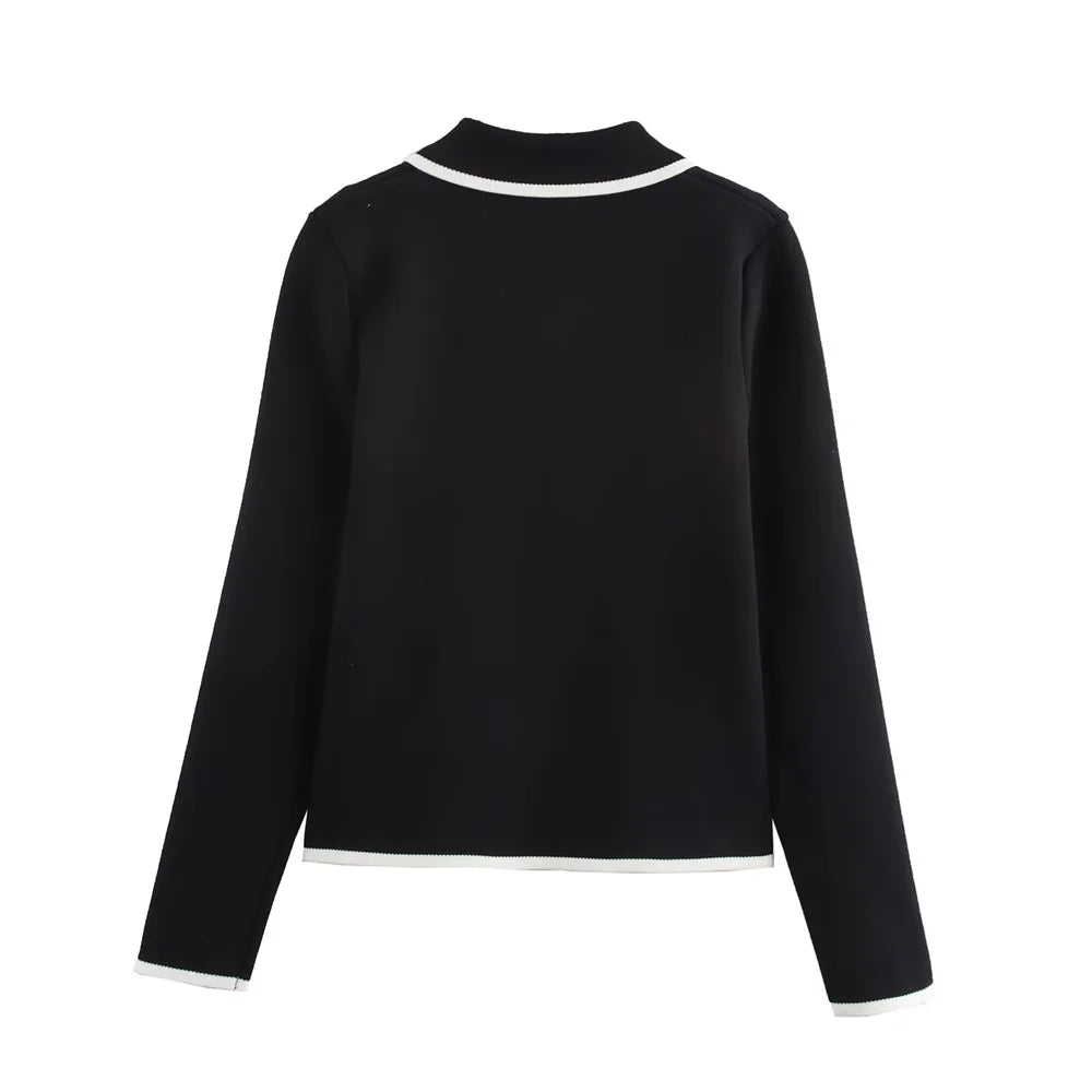 Women's Minimally Knitted Coat with Button Pocket Decoration Spring New Women's Knitted Sweater