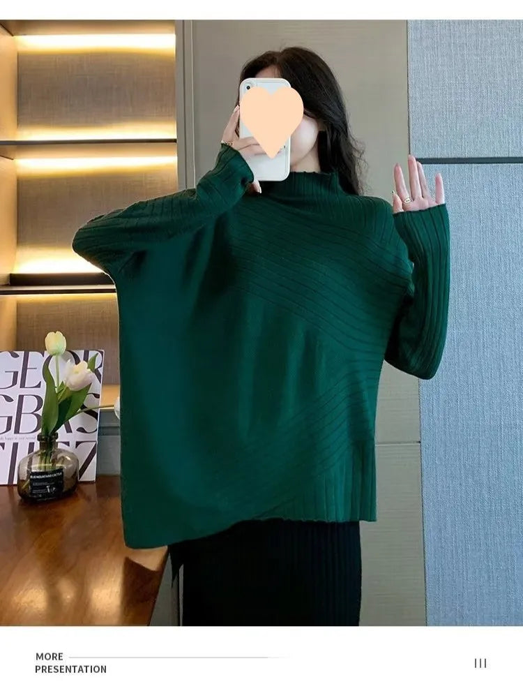 2025 Autumn Winter Women Sweater Turtleneck Cashmere Sweater Women Knitted Pullover Fashion Keep Warm Loose Tops