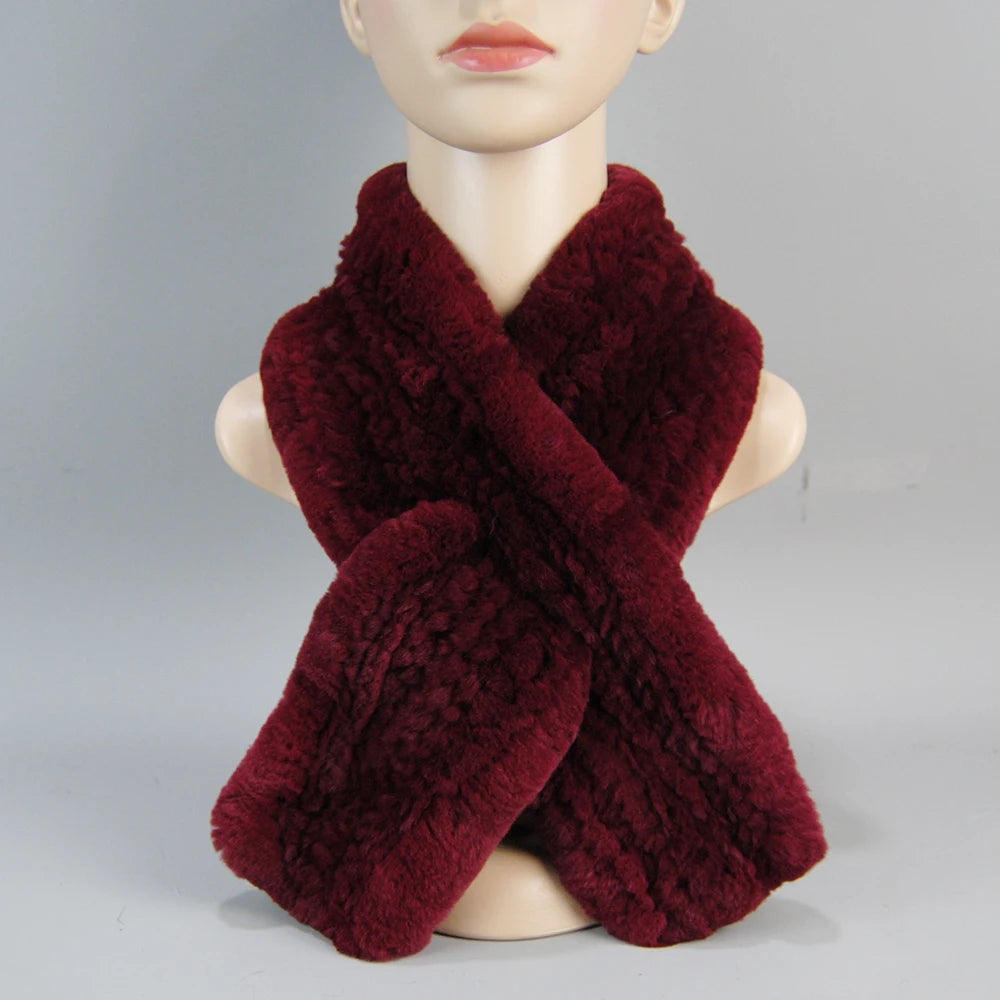 2025 New Fashion Women Real Rex Rabbit Fur Headbands Warm Good Elastic Real Rex Rabbit Fur Scarf Natural Rex Rabbit Fur Scarves